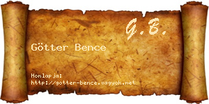 Götter Bence névjegykártya